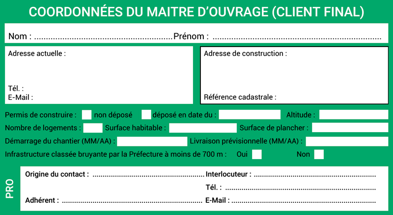 Coordonnées du maître d'ouvrage