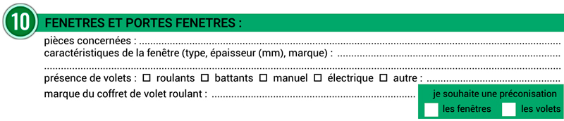 Fiche collecte d'information : Fenêtre et portes-fenêtres
