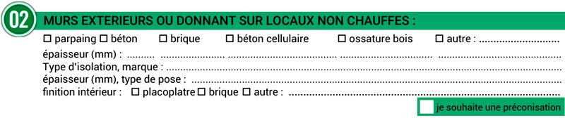 Fiche collecte d'information : Murs extérieurs