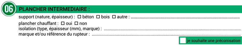 Fiche collecte d'information : Plancher intermédiaire