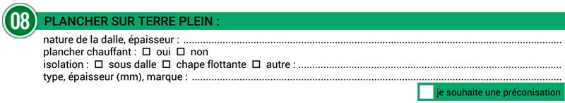 Fiche collecte d'information : Plancher sur terre plein